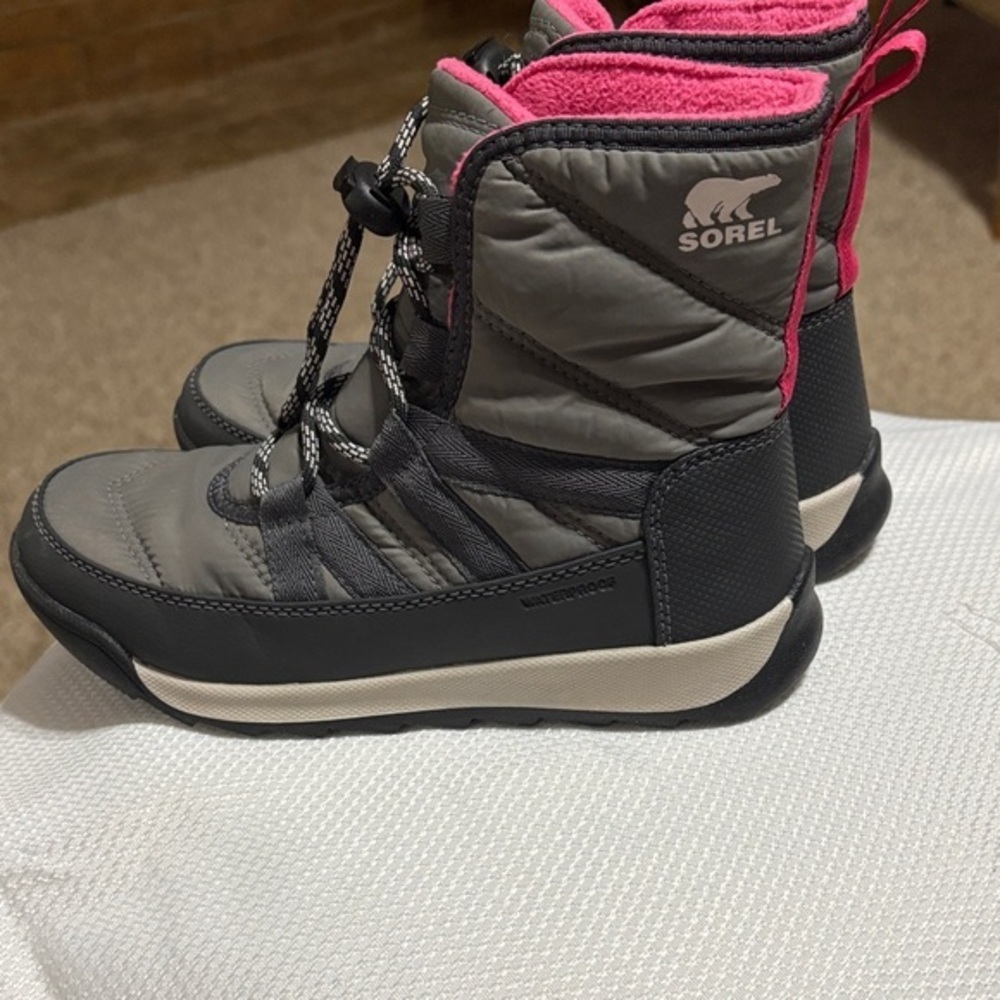 Sorel Charcoal and Fuchsia Snow Boots